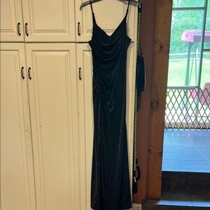 PROM ? WEDDING Black Gown with silver shimmer. elegant Design